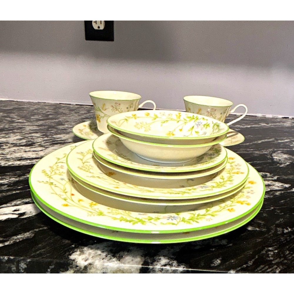 Noritake Reverie 7191 Ivory China Floral Dinner Set, Lot of 2, 6 pieces each (#3
